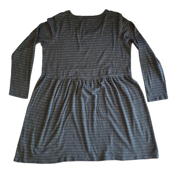 Pure Jill Tunic Dress Moss Green Heather Stripe Size M Long Sleeve Scoop Neck - Picture 7 of 8